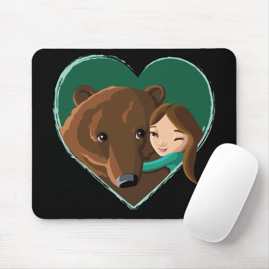 Mädchen, das Bären umarmt Mousepad (Mit Mouse)