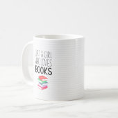 Mädchen, das Bücher liebt Kaffeetasse (Vorderseite Links)