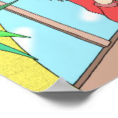 Mädchen, das dem Klang der Glocken lauscht. Poster (Ecke)