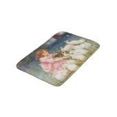 Mädchen, das die Kaninchen Füttre (von Frederick M Badematte (Schrägansicht)