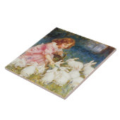 Mädchen, das die Kaninchen Füttre (von Frederick M Fliese (Seite)