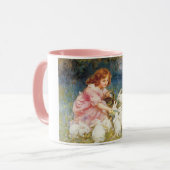 Mädchen, das die Kaninchen Füttre (von Frederick M Tasse (Vorderseite Links)