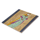 Mädchen, das ein Weinschiff und eine Birne, vom La Fliese (Seite)