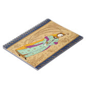 Mädchen, das ein Weinschiff und eine Birne, vom La Notizblock (Linke Seite)