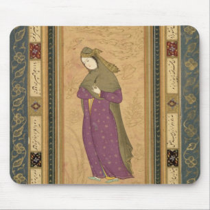 Mädchen, das einen Aigrette, vom großen Clive Al Mousepad