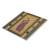 Mädchen, das einen Aigrette, vom großen Clive Alb Fliese (Seite)