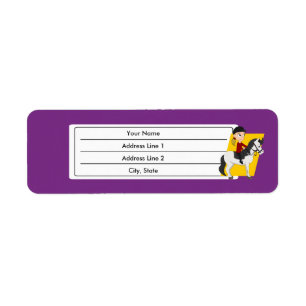 Mädchen, das einen PferdeCartoon reitet