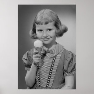 Mädchen, das Eis isst Poster