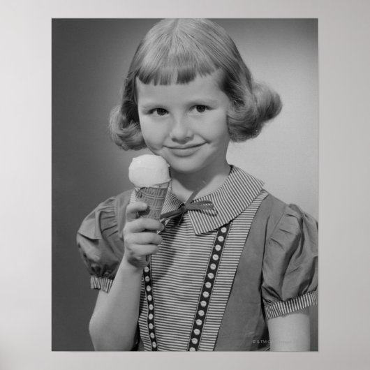 Mädchen, das Eis isst Poster (Vorne)