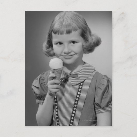 Mädchen, das Eis isst Postkarte (Vorderseite)