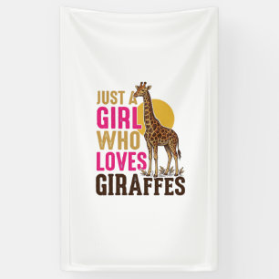 Mädchen, das Giraffen liebt Vintage-Giraffen-Shirt Banner