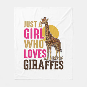Mädchen, das Giraffen liebt Vintage-Giraffen-Shirt Fleecedecke