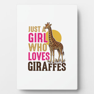Mädchen, das Giraffen liebt Vintage-Giraffen-Shirt Fotoplatte