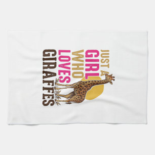 Mädchen, das Giraffen liebt Vintage-Giraffen-Shirt Geschirrtuch