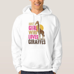 Mädchen, das Giraffen liebt Vintage-Giraffen-Shirt Hoodie