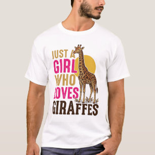 Mädchen, das Giraffen liebt Vintage-Giraffen-Shirt T-Shirt