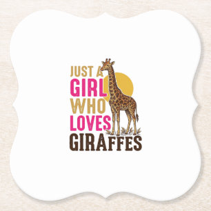 Mädchen, das Giraffen liebt Vintage-Giraffen-Shirt Untersetzer