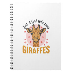 Mädchen, das Giraffen liebt Vintage-Stich-Design_1 Notizblock