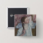 Mädchen, das ihr Haar, 1886 (Öl, vereinbart auf Button (Vorne & Hinten)