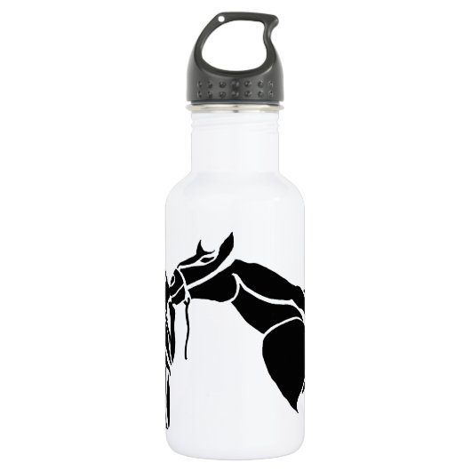 Mädchen, das ihr Pferd Liebe Edelstahlflasche (Vorderseite)