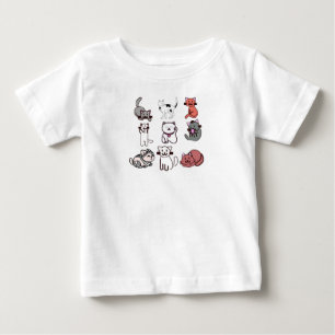 Mädchen, das Katzen liebt Baby T-shirt