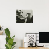 Mädchen, das Klavier spielt Poster (Heimbüro)