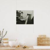 Mädchen, das Klavier spielt Poster (Küche)