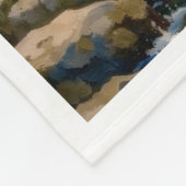 Mädchen, das mit einem Lammfell-Decke einen Fluss  Fleecedecke (Ecke)