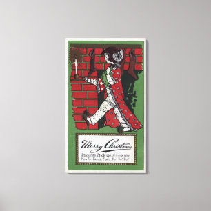 Mädchen, das Puppe und Kerzenständer hält Leinwanddruck