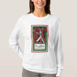 Mädchen, das Puppe und Kerzenständer hält T-Shirt