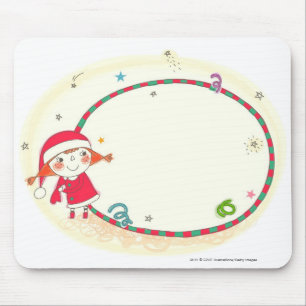 Mädchen, das Sankt-Kostüm trägt Mousepad
