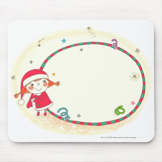 Mädchen, das Sankt-Kostüm trägt Mousepad (Vorne)