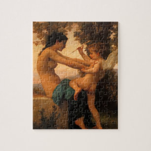 Mädchen, das sich gegen Cupido verteidigt von Boug Puzzle