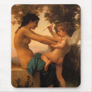 Mädchen, das sich gegen Cupido wehrt von Bouguerea Mousepad