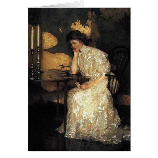 Mädchen, das Solitaire spielt (Vorne)