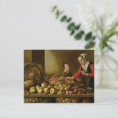 Mädchen, das Trauben verkauft Postkarte (Stehend Vorderseite)