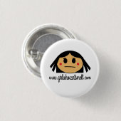 Mädchen, das ursprüngliches Button nicht riechen (Vorne & Hinten)