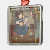 Mädchen, das voll ihre Schuhe der guter Sachen Silbernes Ornament (Links)