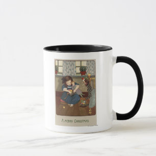 Mädchen, das voll ihre Schuhe der guter Sachen Tasse