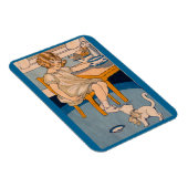 Mädchen der 1920er und ihre kleine weiße Katze Magnet (Rechte Seite)