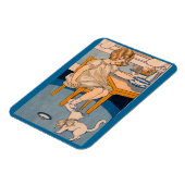 Mädchen der 1920er und ihre kleine weiße Katze Magnet (Linke Seite)