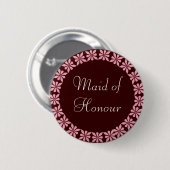 Mädchen der Ehrenrosa-Blumen Identifikation. Knopf Button (Vorne & Hinten)