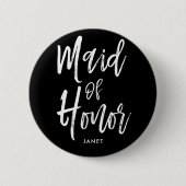 Mädchen der Honor| Skript-Art-kundenspezifischen Button (Vorderseite)