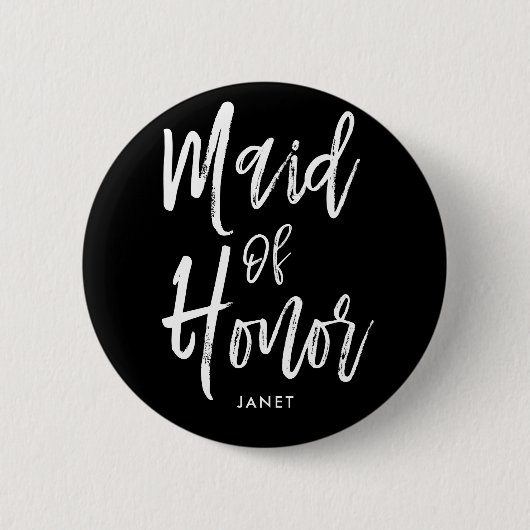 Mädchen der Honor| Skript-Art-kundenspezifischen Button (Vorderseite)