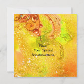 MÄDCHEN DER SONNENBLUMEN Gelb-orange-rosa Funkeln Einladung (Rückseite)