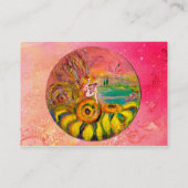 MÄDCHEN DER SONNENBLUMEN, gelb-rosa Glitzern Visitenkarte (Rückseite)