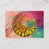 MÄDCHEN DER SONNENBLUMEN Glitzern IN Gelb-Rosa Visitenkarte (Rückseite)