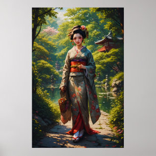 Mädchen des grünen Gartens Poster