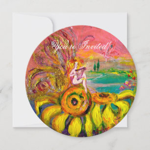 MÄDCHEN DES OBEREN, OBEREN, ROTEN, SONNENBLUMENS EINLADUNG