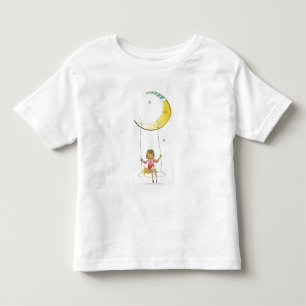 Mädchen, die auf einem Seil schwingen, das vom Mon Kleinkind T-shirt